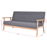 NNEVL Sofa Set 2 Pieces Fabric Dark Grey