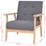 NNEVL Sofa Set 2 Pieces Fabric Dark Grey