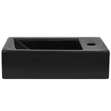 NNEVL Basin with Faucet Hole Rectangular Ceramic Black 46x25.5x12 cm