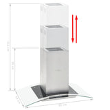NNEVL Island Range Hood 90 cm LCD Display Touch Sensor 756 m³/h LED