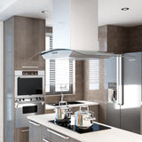 NNEVL Island Range Hood 90 cm Stainless Steel 756 m³/h LED