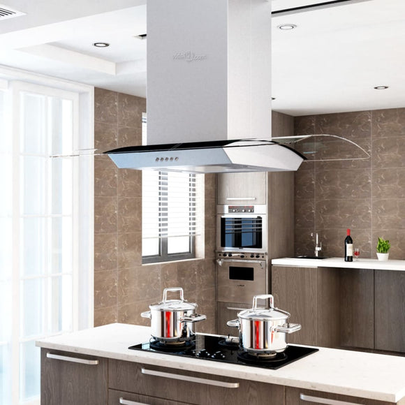 NNEVL Island Range Hood 90 cm Stainless Steel 756 m³/h LED