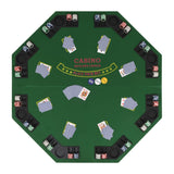 NNEVL 8-Player Folding Poker Tabletop 2 Fold Octagonal Green