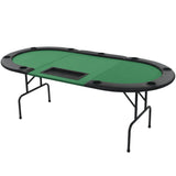 NNEVL 9-Player Folding Poker Table 3 Fold Oval Green
