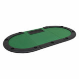 NNEVL 9-Player Folding Poker Table 3 Fold Oval Green