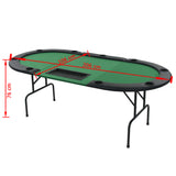 NNEVL 9-Player Folding Poker Table 3 Fold Oval Green