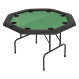 NNEVL 8-Player Folding Poker Table 2 Fold Octagonal Green