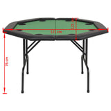 NNEVL 8-Player Folding Poker Table 2 Fold Octagonal Green