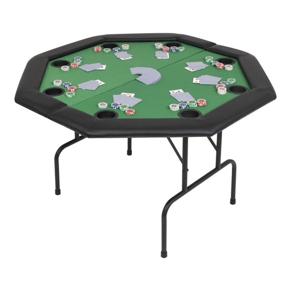 NNEVL 8-Player Folding Poker Table 2 Fold Octagonal Green