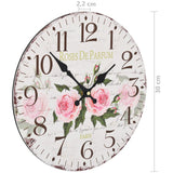 NNEVL Vintage Wall Clock Flower 30 cm