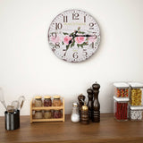 NNEVL Vintage Wall Clock Flower 30 cm