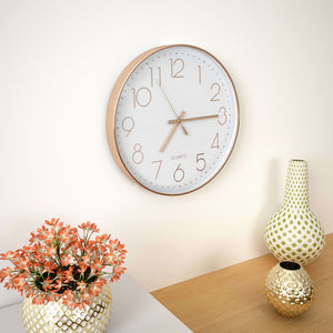 NNEVL Wall Clock 30 cm Rose Gold