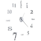 NNEVL 3D Wall Clock Modern Design 100 cm XXL Silver