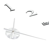 NNEVL 3D Wall Clock Modern Design 100 cm XXL Silver