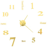 NNEVL 3D Wall Clock Modern Design 100 cm XXL Gold