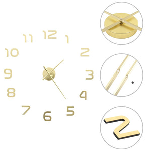 NNEVL 3D Wall Clock Modern Design 100 cm XXL Gold