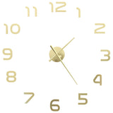 NNEVL 3D Wall Clock Modern Design 100 cm XXL Gold
