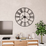 NNEVL Vintage Wall Clock with Quartz Movement Metal 80 cm XXL