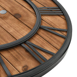 NNEVL Vintage Wall Clock with Quartz Movement Wood and Metal 60 cm XXL