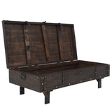 NNEVL Coffee Table Solid Wood Vintage Style 120x55x35 cm