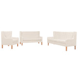 NNEVL Sofa Set 3 Pieces Fabric Cream White