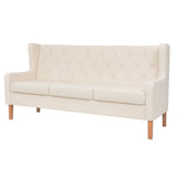 NNEVL Sofa Set 3 Pieces Fabric Cream White