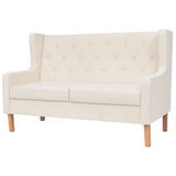 NNEVL Sofa Set 3 Pieces Fabric Cream White