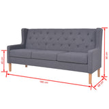 NNEVL Sofa Set 2 Pieces Fabric Grey