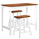 NNEVL Bar Table and Stool Set 3 Pieces Solid Wood