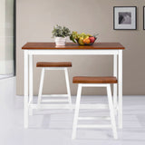 NNEVL Bar Table and Stool Set 3 Pieces Solid Wood
