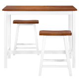 NNEVL Bar Table and Stool Set 3 Pieces Solid Wood