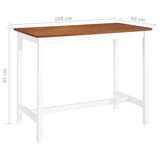 NNEVL Bar Table Solid Wood 108x60x91 cm