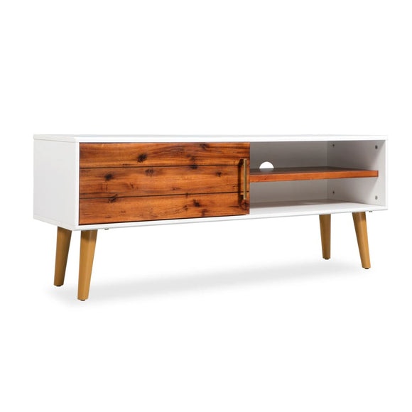 NNEVL TV Cabinet Solid Acacia Wood 120x35x45 cm