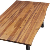 NNEVL Dining Table Solid Acacia Wood 200x90x75 cm