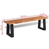 NNEVL Bench Solid Acacia Wood 145 cm