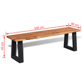 NNEVL Bench Solid Acacia Wood 160 cm