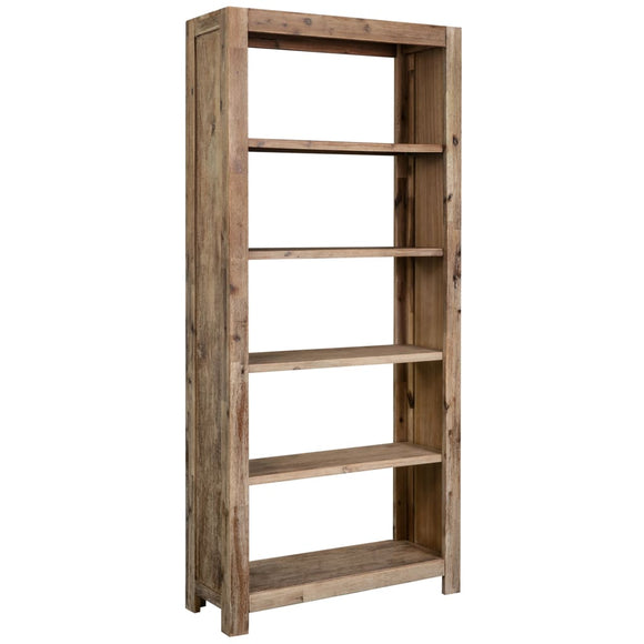 NNEVL 5-Tier Bookcase 80x30x180 cm Solid Acacia Wood