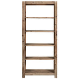 NNEVL 5-Tier Bookcase 80x30x180 cm Solid Acacia Wood
