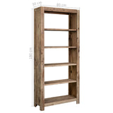 NNEVL 5-Tier Bookcase 80x30x180 cm Solid Acacia Wood