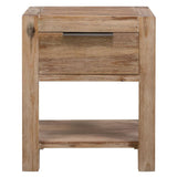 NNEVL Nightstand with Drawer 40x30x48 cm Solid Acacia Wood