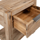 NNEVL Nightstand with Drawer 40x30x48 cm Solid Acacia Wood