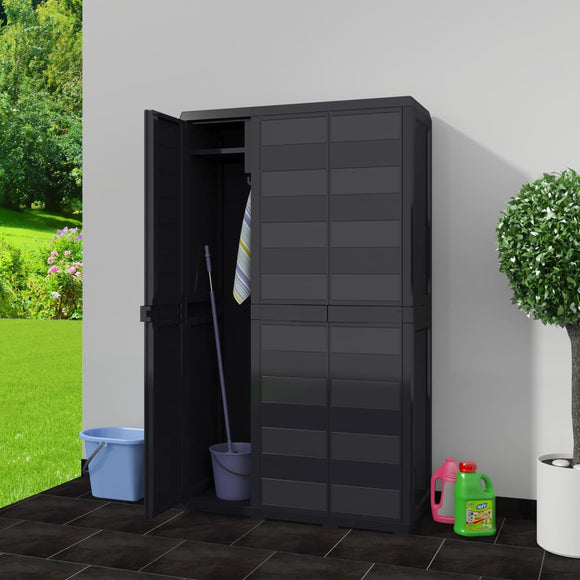 NNEVL Garden Storage Cabinet with 4 Shelves Black