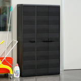 NNEVL Garden Storage Cabinet with 4 Shelves Black
