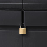 NNEVL Garden Storage Cabinet with 4 Shelves Black