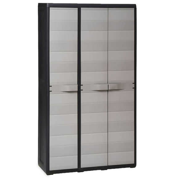 NNEVL Garden Storage Cabinet with 4 Shelves Black and Grey