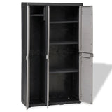 NNEVL Garden Storage Cabinet with 4 Shelves Black and Grey