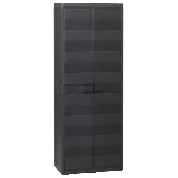 NNEVL Garden Storage Cabinet with 3 Shelves Black