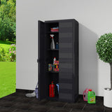 NNEVL Garden Storage Cabinet with 3 Shelves Black