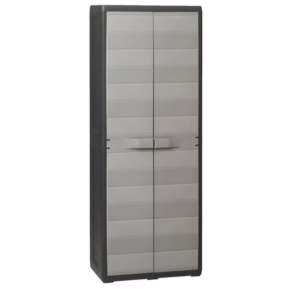 NNEVL Garden Storage Cabinet with 3 Shelves Black and Grey