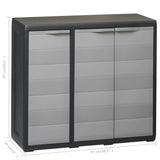 NNEVL Garden Storage Cabinet with 2 Shelves Black and Grey